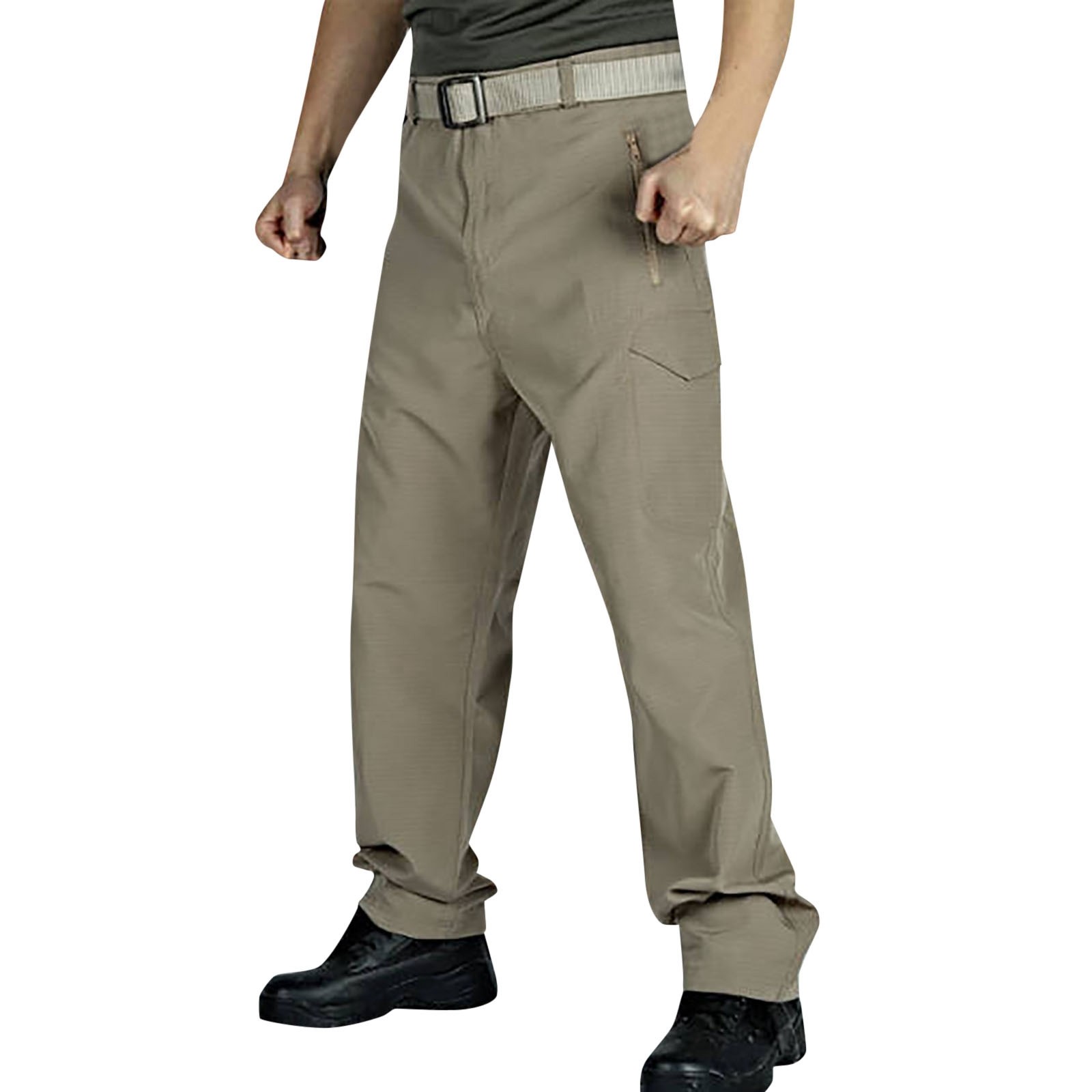 thumbnail image 2 of Pantalones cargo ligeros de senderismo para hombre - 95 % nailon, 5 % spandex - Diseño con múltiples bolsillos, cintura elástica, adecuados para acampadas y aventuras al aire libre, 2 of 8